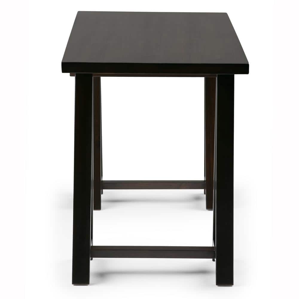 Modern Industrial 60'' Dark Chestnut Brown Wood Office Desk with Keyboard Tray
