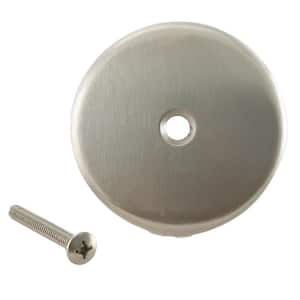 3-1/8 in. Single Hole Overflow Face Plate and Screw, Stainless Steel