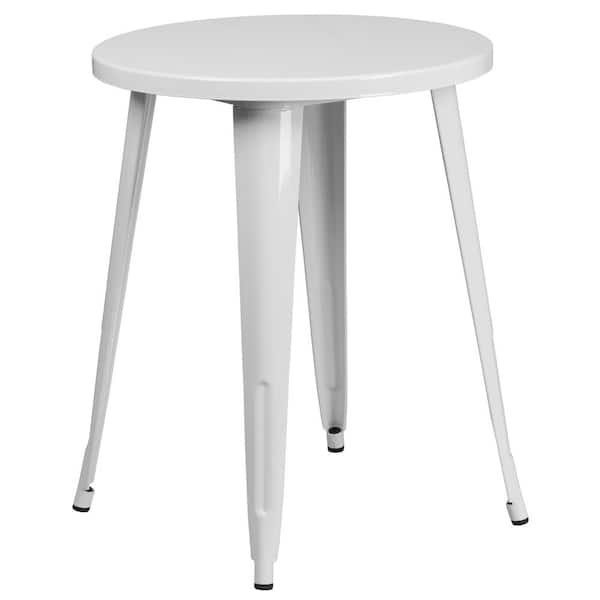 Carnegy Avenue White Round Metal Outdoor Bistro Table