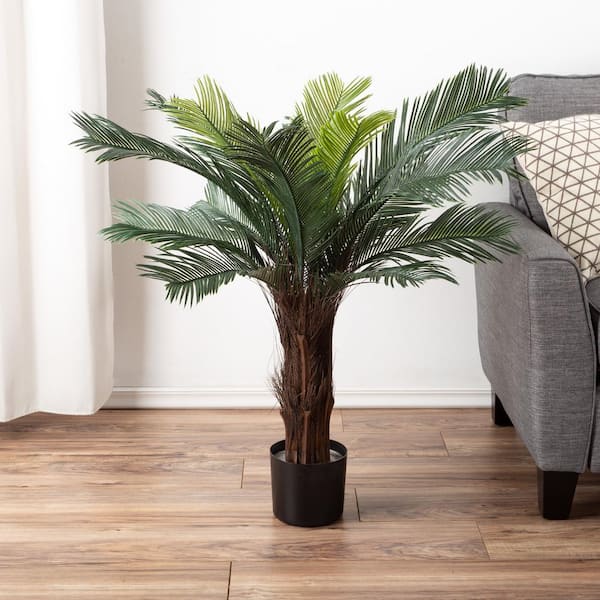Pure Garden 36 in. Potted Artificial Cycas Palm Tree