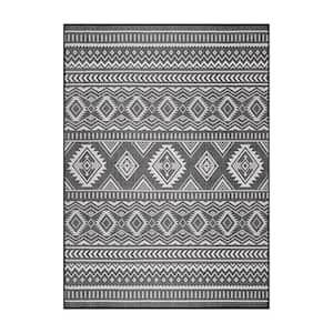 Beverly Rug 5 X 7 Gold Black Aloha Washable Bordered Indoor Outdoor Area Rug  HD-ALH60253-5X7 - The Home Depot