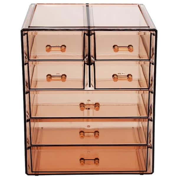Brown Clear Makeup Organizer