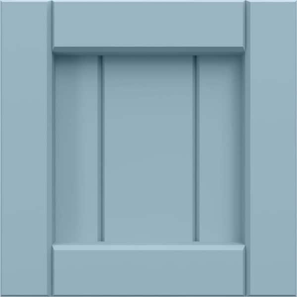 Ekena Millwork 12 in. W x 12 in. H EnduraCore Composite Framed Board-n-Batten Shutters Sample, Peaceful Blue