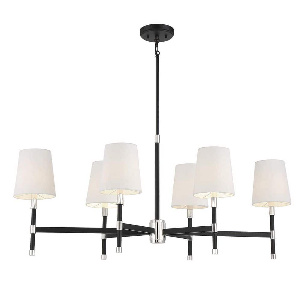 Brody 6-Light Matte Black and Nickel Chandelier