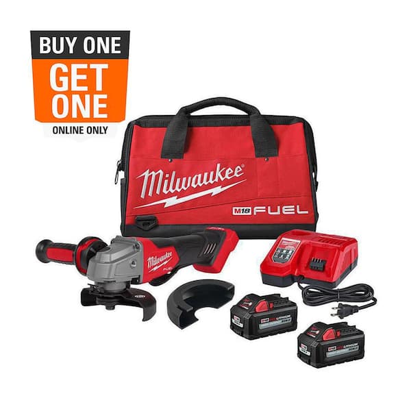 M18 FUEL 18V Lithium-Ion Brushless Cordless 4-1/2 in./5 in. Grinder, Paddle Switch Kit with Two 6.0 Ah Batteries