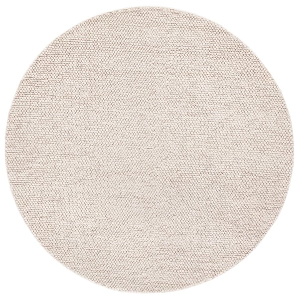 Natura 8 ft. x 8 ft. Beige/Ivory Textured Solid Round Area Rug