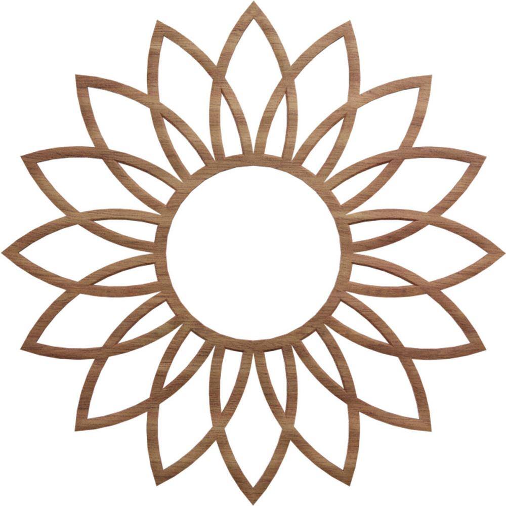 18-Inch Walnut Wood Daisy Fretwork Ceiling Medallion
