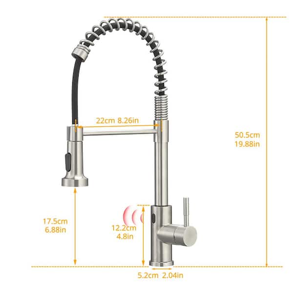 Single-Handle Pull Down Sprayer Kitchen Faucet in Brushed Nickle