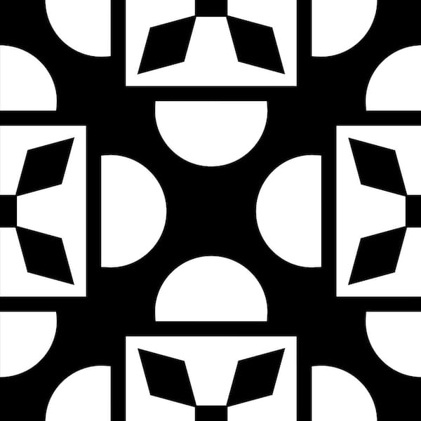 MI ALMA Black B48 4 in. x 4 in. Vinyl Peel and Stick Tile (24-Tiles, 2.67 sq. ft. /Pack)