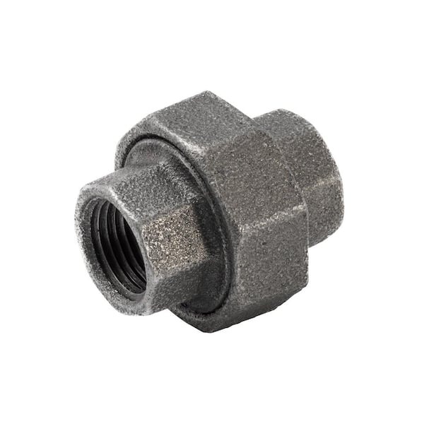 1/2 in. Black Malleable Iron FPT x FPT Union Fitting