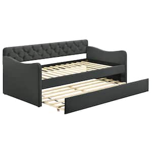 Rahul Dark Gray Twin Upholstered Daybed with Trundle