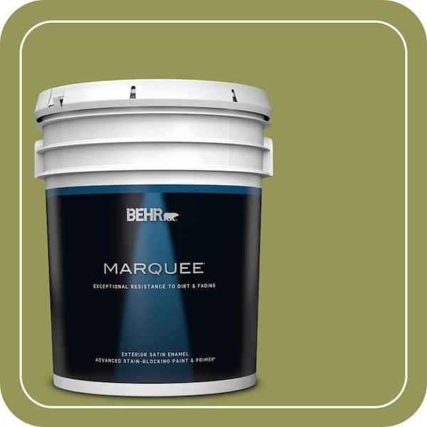 BEHR MARQUEE 5 gal. #M340-6 Spinach Dip Satin Enamel Exterior Paint & Primer