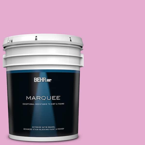 BEHR MARQUEE 5 gal. #680A-3 Pink Bliss Satin Enamel Exterior Paint & Primer