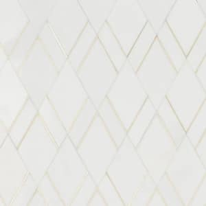 Mehko Thassos 11.81 in. x 14.96 in. Polished Marble and Brass Wall Tile (1.22 sq. ft./Each)