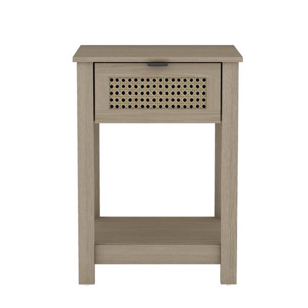 Galano Idiana 1-Drawer Oslo Oak Nightstand (23.2H x 16.5W x 15.4D)