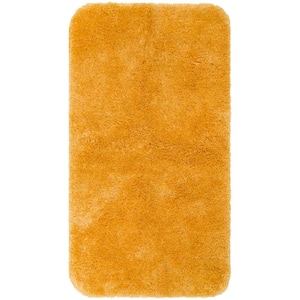 Bridgetown Plush 20 in. x 34 in. Yellow Solid Polyester Rectangle Machine Washable Bath Mat