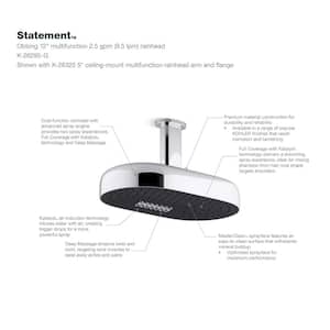 Statement 2-Spray Patterns with 2.5 GPM 12 in. Wall Mount Fixed Shower Head in Matte Black