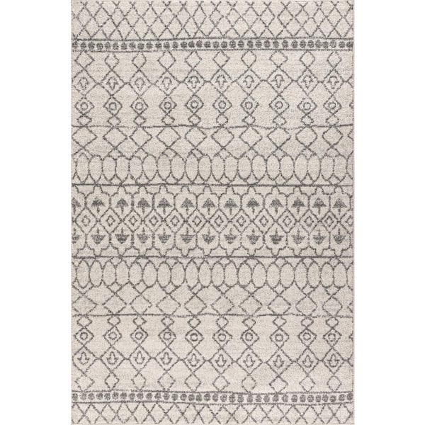 Izil Moroccan Beni Souk Cream/Gray 5 ft. x 8 ft. Area Rug