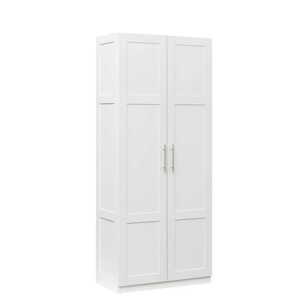 White Modern High Wardrobe with 2-Door 71 in. H x 30 in. W x 16 in. D ...