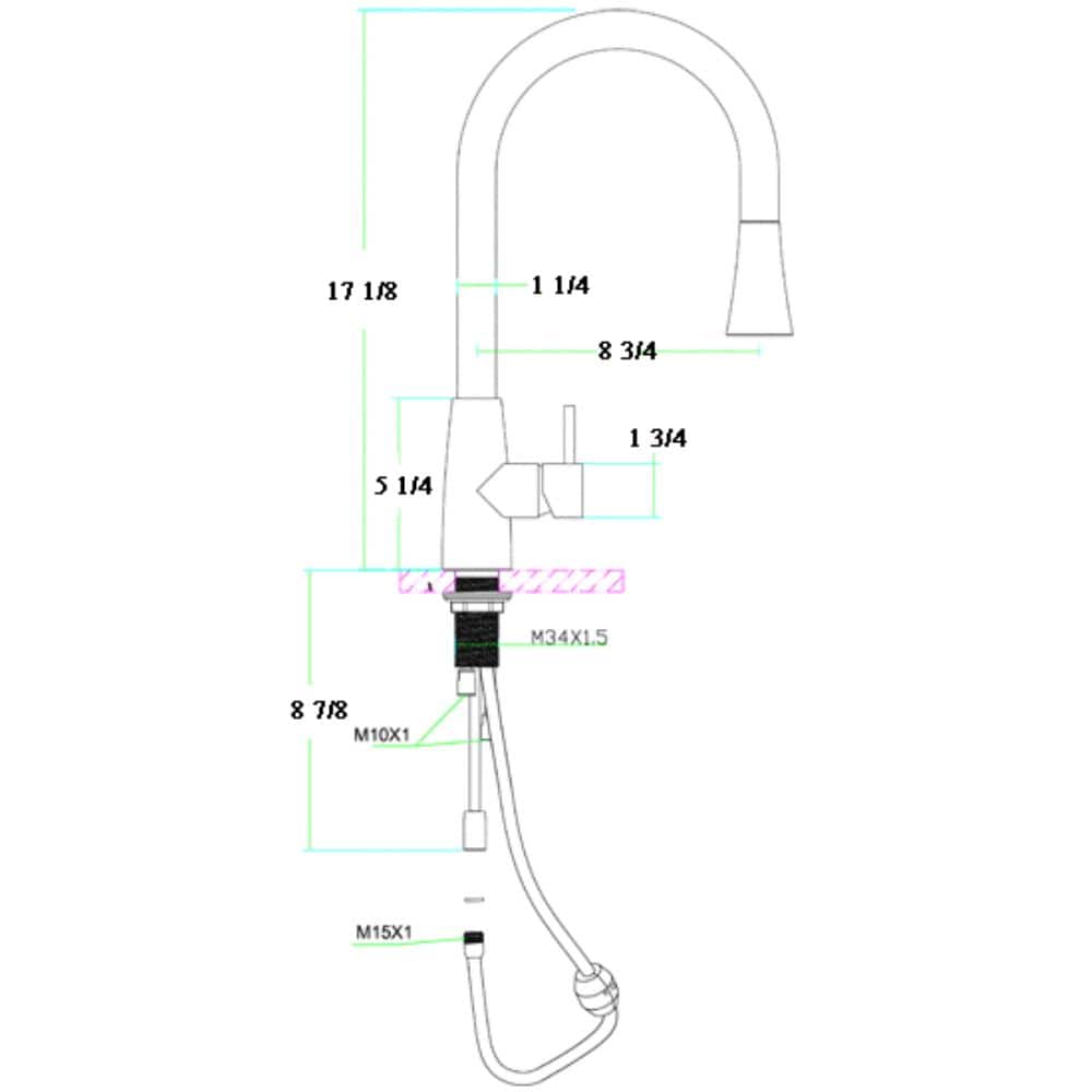 Brushed Stainless Steel Pull Down Kitchen Faucet with Spray
