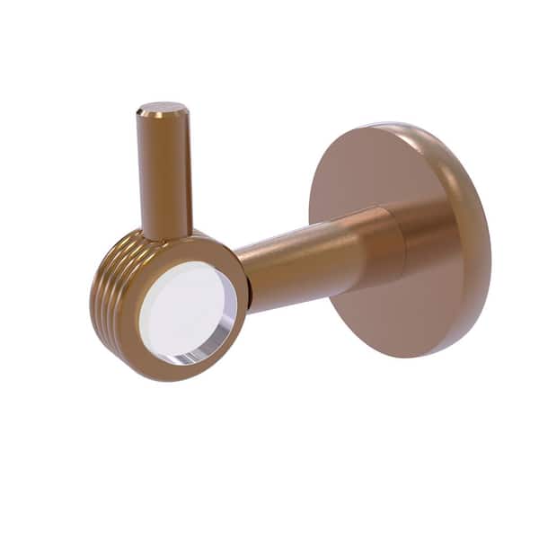 Allied Brass Clearview Collection J-Hook Robe/Towel Hook with Groovy Accents in Brushed Bronze