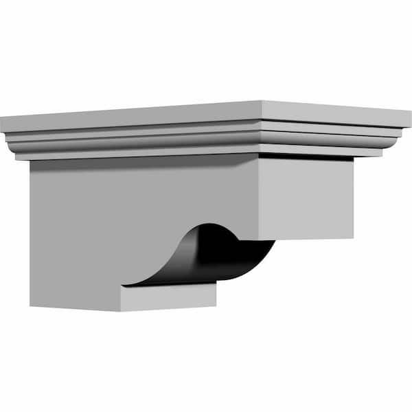 Ekena Millwork 4-5/8 in. x 7-1/2 in. x 4 in. Primed Polyurethane Lanarkshire Bracket
