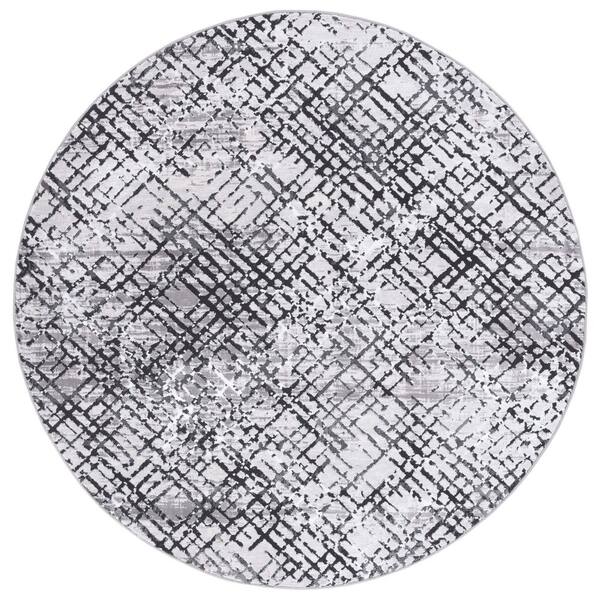 Safavieh Amelia Grey Charcoal 7 Ft. X 7 Ft. Distressed Geometric Round 