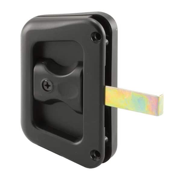 Black Plastic Hat Section Screen Door Handle and Latch