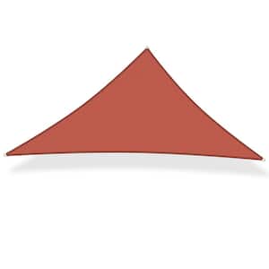 15 ft. x 15 ft. x 21 ft. 185 GSM Rust Red Triangle Sun Shade Sail, for Patio Garden and Swimming Pool