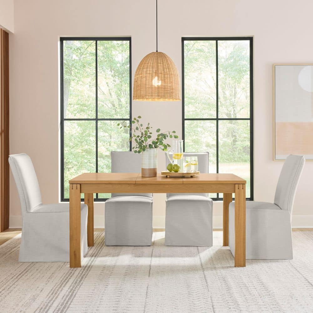 Home Decorators Collection Conley Extendable Modern Sandy Oak Wood