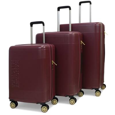 Elizabeth 3-Piece Burgundy Expandable Luggage Set