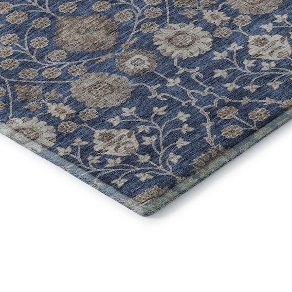 Mayfield Premium Machine Washable Abstract AMF1155 Navy 10 ft. x 14 ft. Area Rug