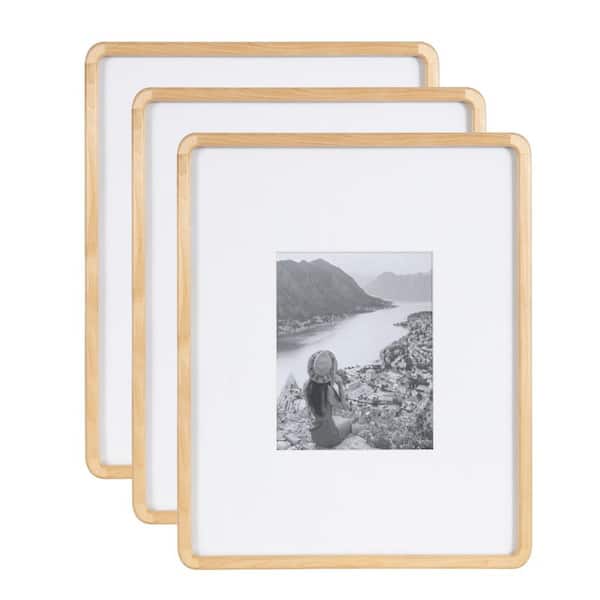 Kate and Laurel Inglewood 21 in. x 17 in. Natural Picture Frame (Set of 3)