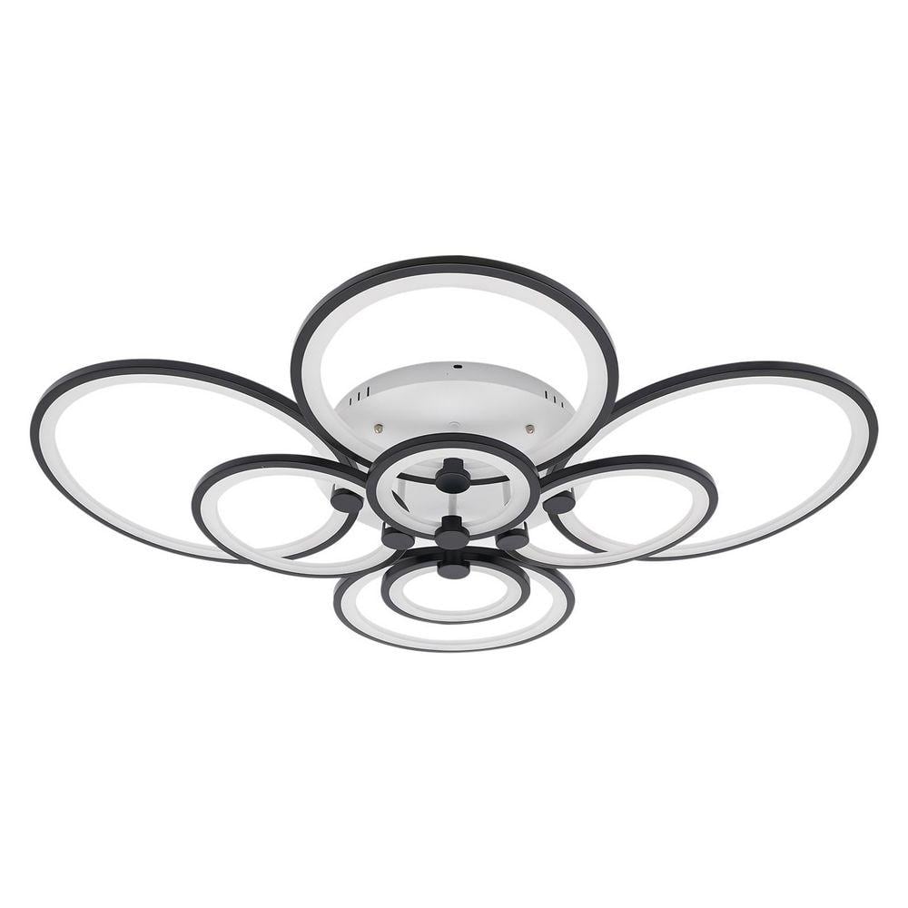 OUKANING 41.33 in. 8-Light Black and White Modern Selectable LED