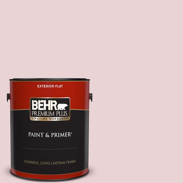 BEHR PREMIUM PLUS 1 gal. #S130-1 Beloved Pink Flat Exterior Paint & Primer