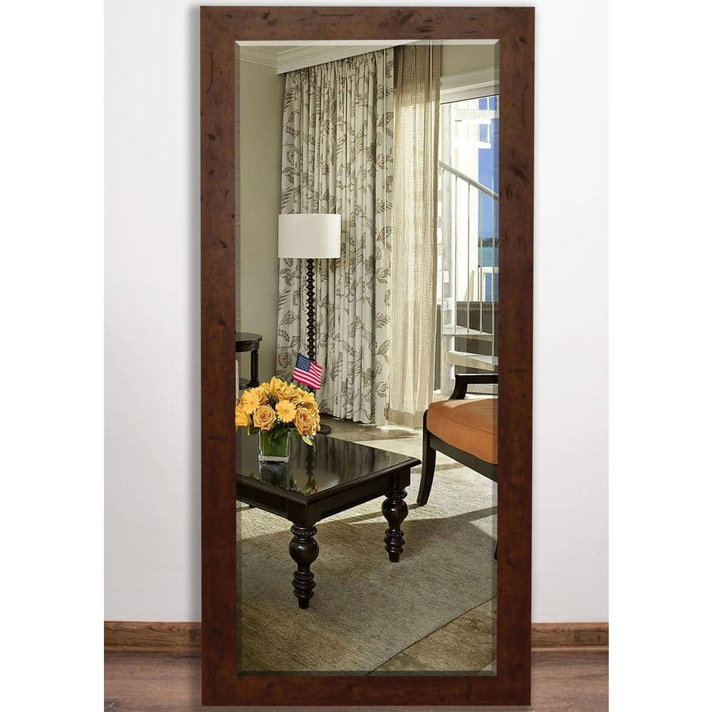 Oversized Dark Walnut Wood Cottage Farmhouse Rustic Mirror (65.5 in. H X 32  in. W) H061BT - The Home Depot