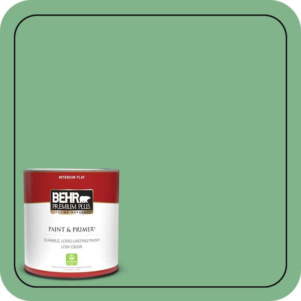 BEHR PREMIUM PLUS 1 qt. #460D-5 Tree Fern Flat Low Odor Interior Paint & Primer