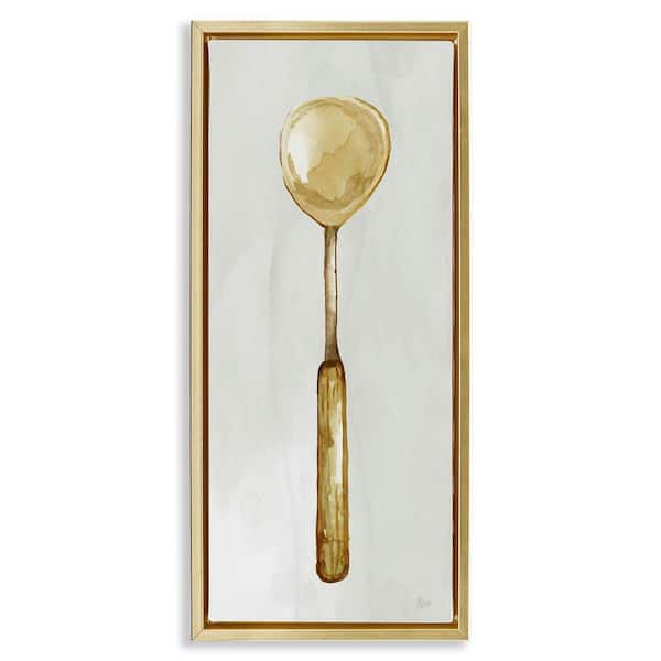 Stupell Industries Rustic Kitchen Utensil by Nan Gold Floater Frame Food Graphic Art Print 25 in. x 11 in.