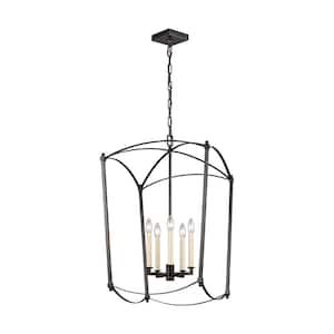 Thayer 5-Light Smith Steel Traditional Transitional Hanging Candlestick Chandelier