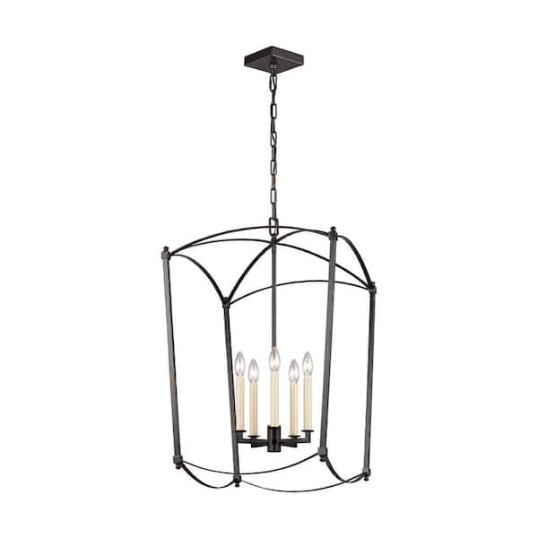 Generation Lighting Thayer 5-Light Smith Steel Traditional Transitional Hanging Candlestick Chandelier