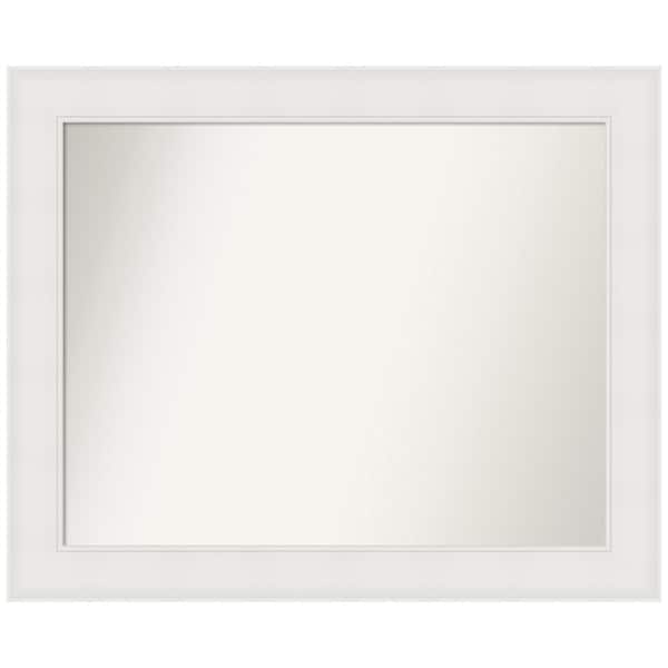 Amanti Art Textured White 33.25 in. x 27.25 in. Non-Beveled Coastal Rectangle Framed Wall Mirror in White