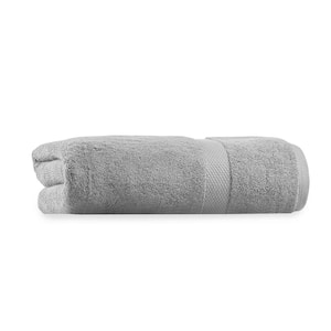 1-Piece Light Grey Solid 100% Organic Cotton Luxuriously Plush Bath Sheet
