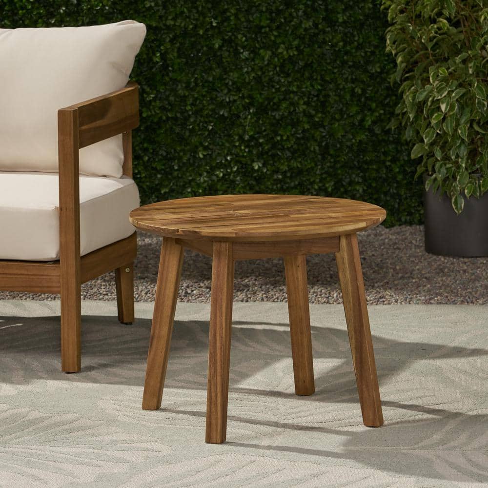 Brooklyn Teak Acacia Wood Round Side Table