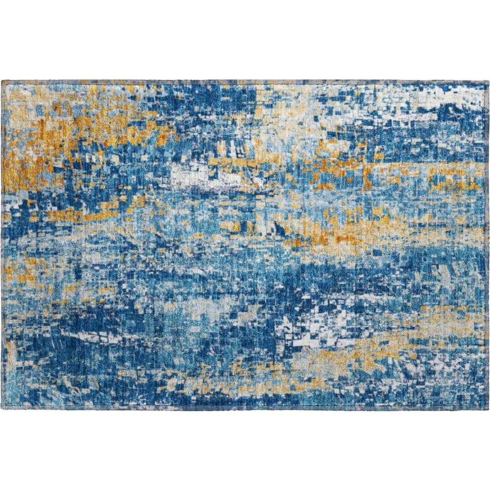Mayfield Premium Machine Washable Abstract AMF2254 Navy 2 ft. x 3 ft. Accent Rug price history on PriceWatchPro