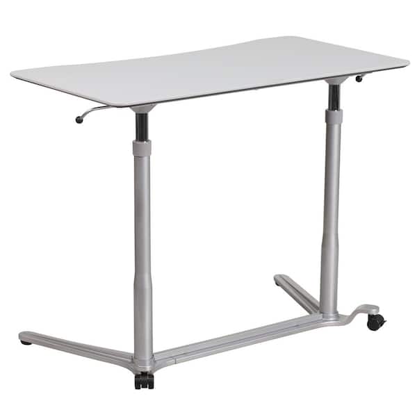 Carnegy Avenue 37.4 in. Rectangular Light Gray Computer Desks with Adjustable Height