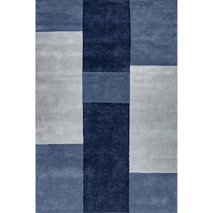 Emily Henderson Colorado Wool Blue 10 ft. x 14 ft. Indoor/Outdoor Patio Rug
