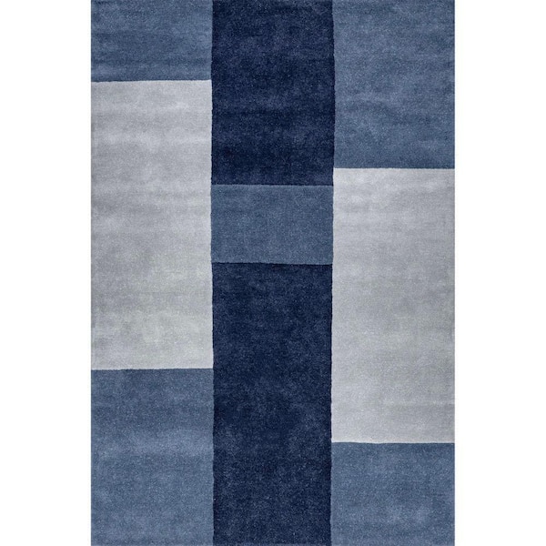RUGS USA Colorado Wool Blue 4 ft. x 6 ft. Indoor/Outdoor Patio Rug