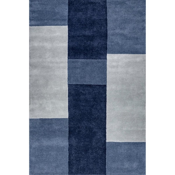 Colorado Wool Blue 9 ft. x 12 ft. Indoor/Outdoor Patio Rug