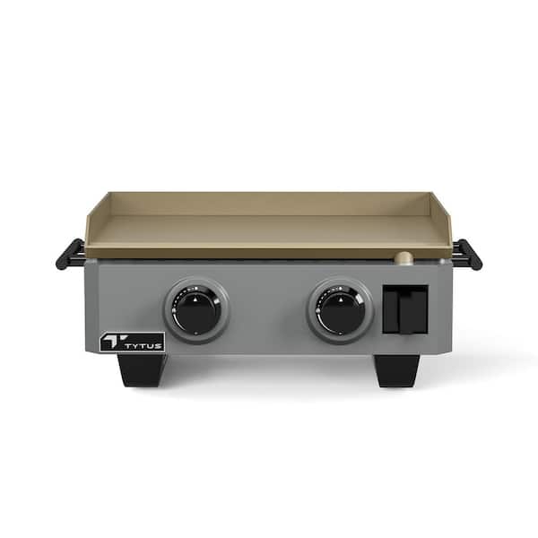 Emberwood Portable Gas Griddle Grill in Gunmetal Gray