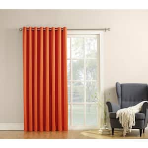 Tangerine Solid Grommet Room Darkening Curtain - 100 in. W x 84 in. L